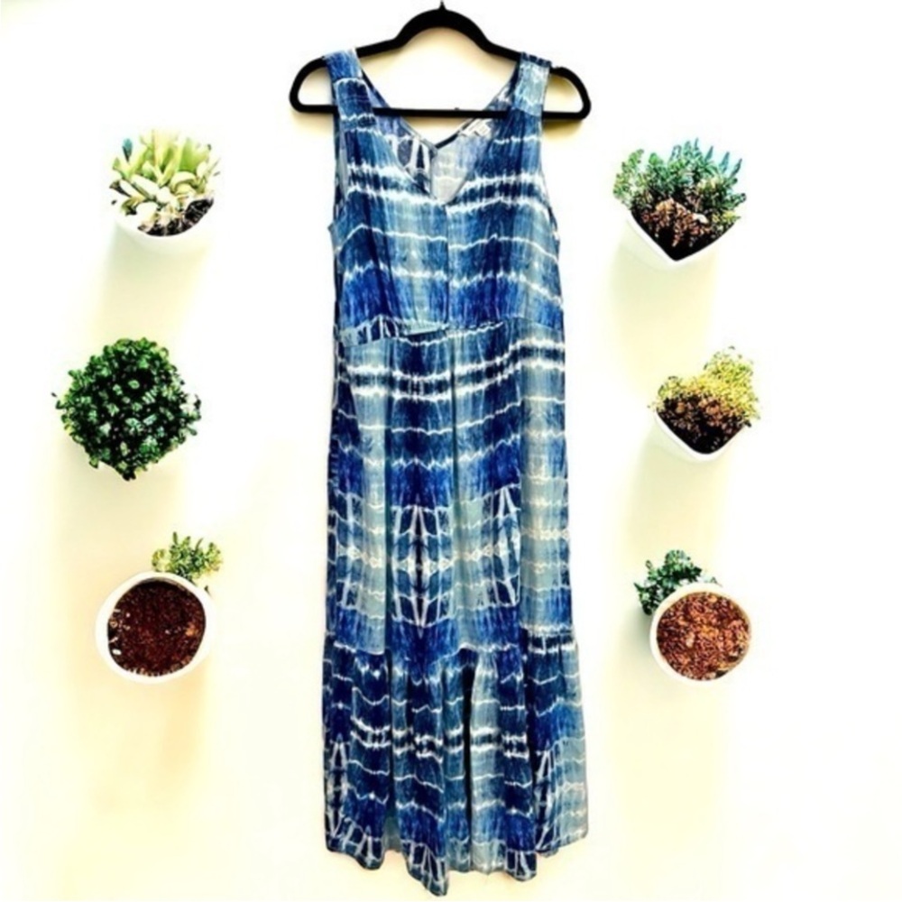 beachlunchlounge Blue and White Maxi Dress